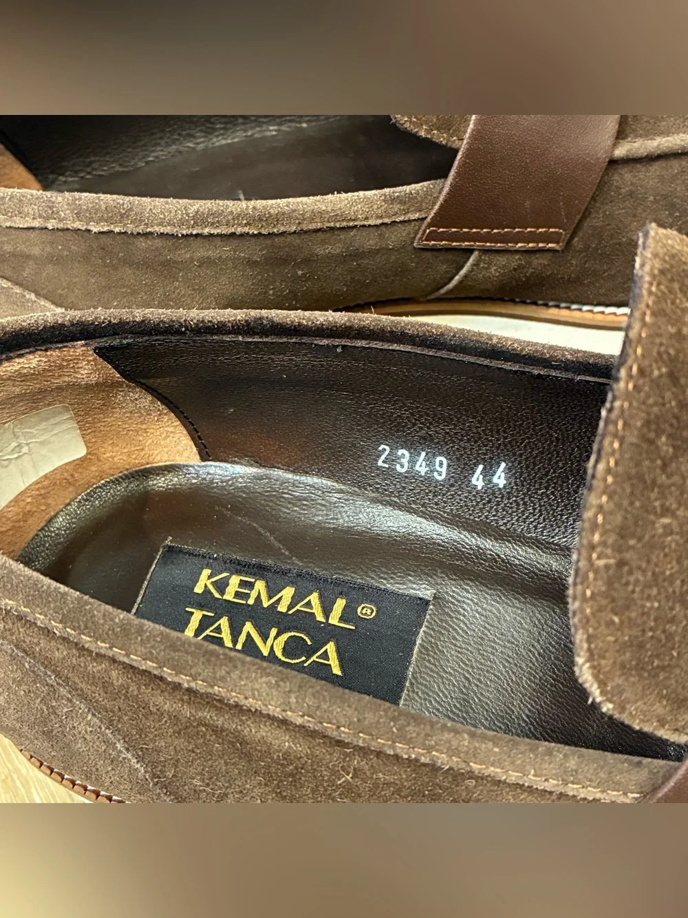 Kemal Tanca Brown Suede Penny Loafers Men's EU 44 US 10 Casual Dress Shoes